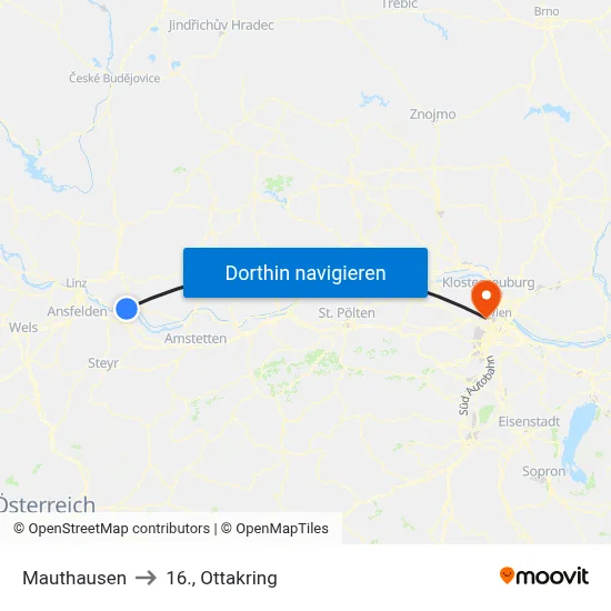 Mauthausen to 16., Ottakring map