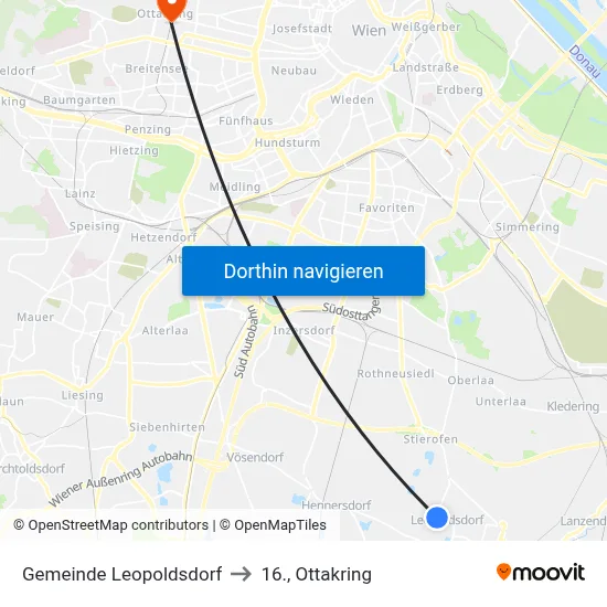 Gemeinde Leopoldsdorf to 16., Ottakring map