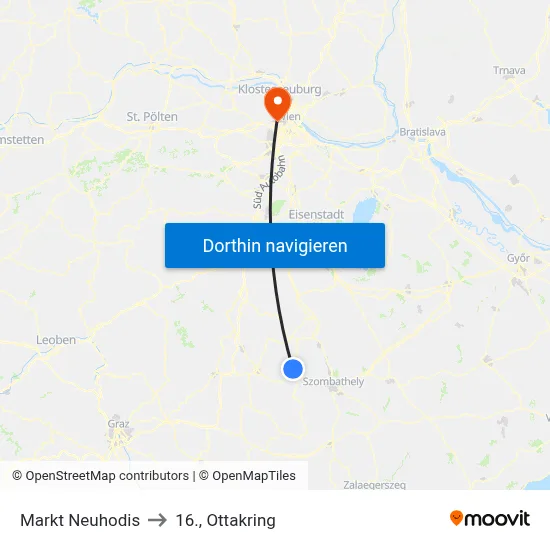 Markt Neuhodis to 16., Ottakring map