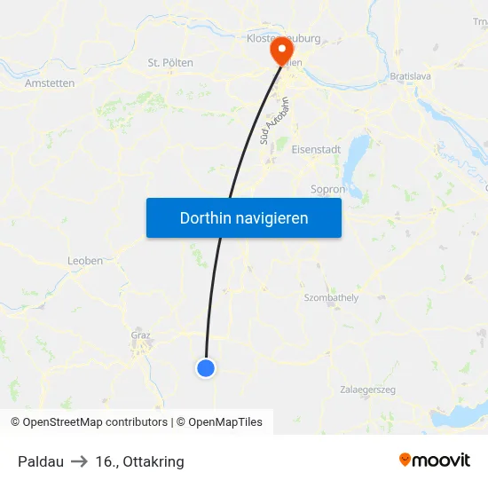Paldau to 16., Ottakring map