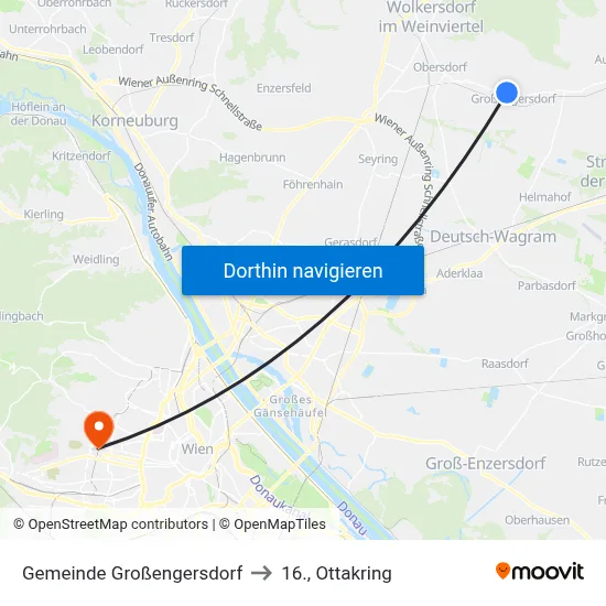 Gemeinde Großengersdorf to 16., Ottakring map
