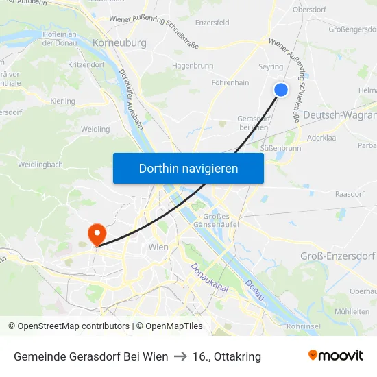 Gemeinde Gerasdorf Bei Wien to 16., Ottakring map