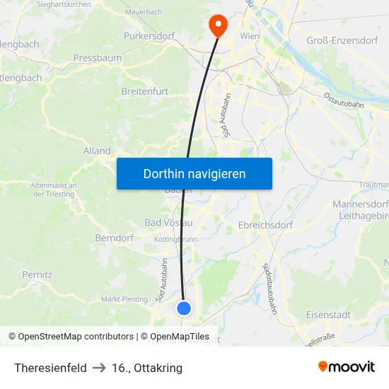 Theresienfeld to 16., Ottakring map