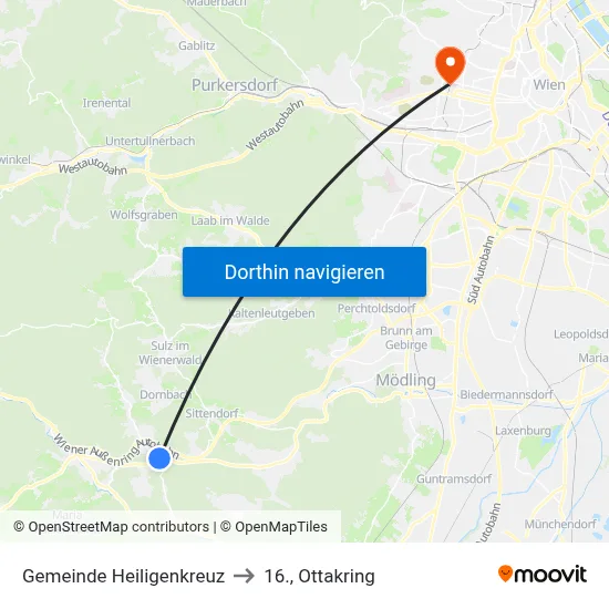 Gemeinde Heiligenkreuz to 16., Ottakring map