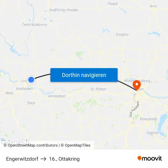 Engerwitzdorf to 16., Ottakring map