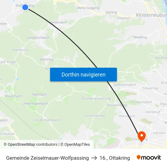 Gemeinde Zeiselmauer-Wolfpassing to 16., Ottakring map