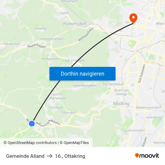 Gemeinde Alland to 16., Ottakring map