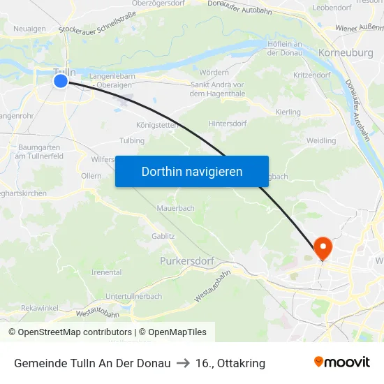Gemeinde Tulln An Der Donau to 16., Ottakring map