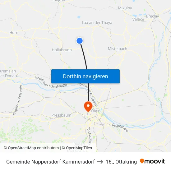 Gemeinde Nappersdorf-Kammersdorf to 16., Ottakring map