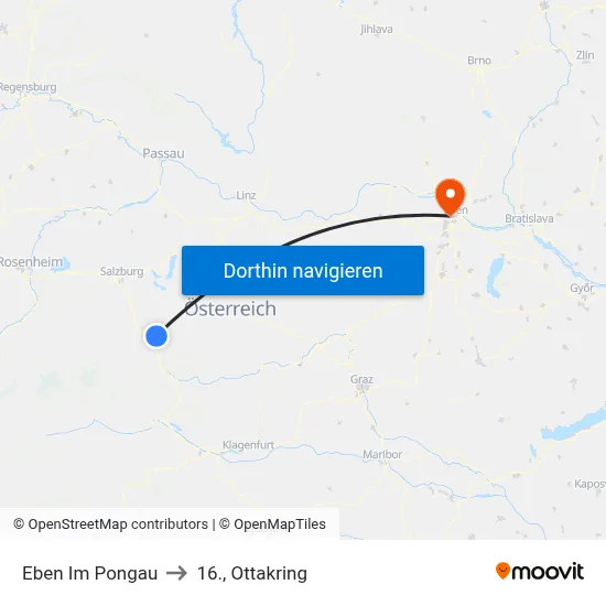 Eben Im Pongau to 16., Ottakring map