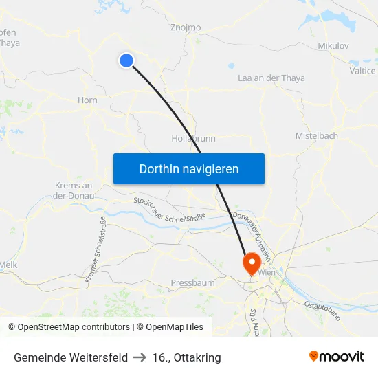 Gemeinde Weitersfeld to 16., Ottakring map