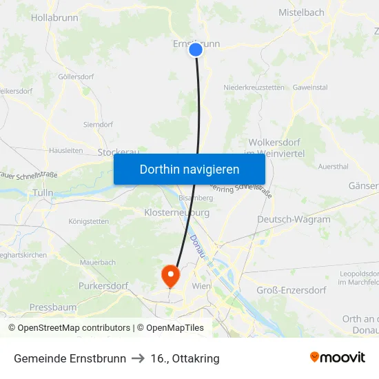 Gemeinde Ernstbrunn to 16., Ottakring map