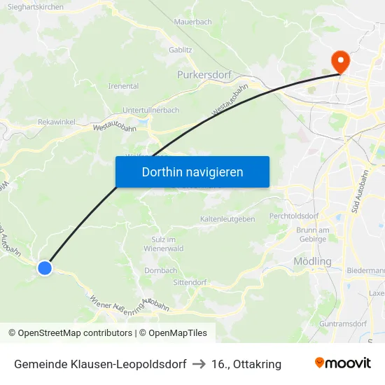 Gemeinde Klausen-Leopoldsdorf to 16., Ottakring map