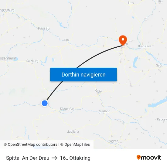 Spittal An Der Drau to 16., Ottakring map