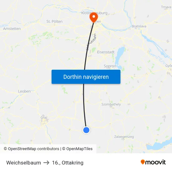 Weichselbaum to 16., Ottakring map