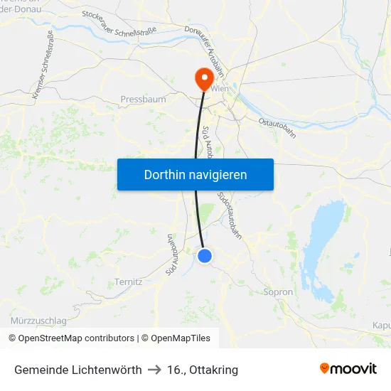 Gemeinde Lichtenwörth to 16., Ottakring map