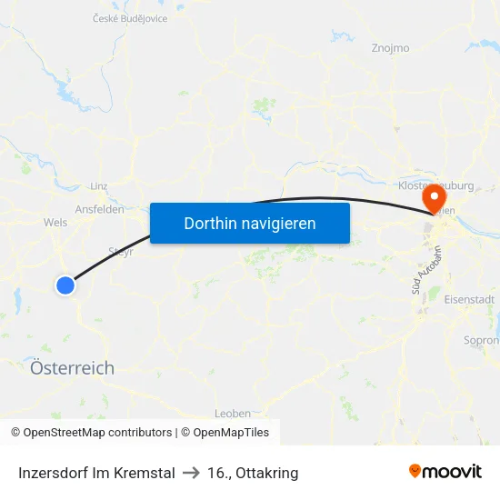 Inzersdorf Im Kremstal to 16., Ottakring map
