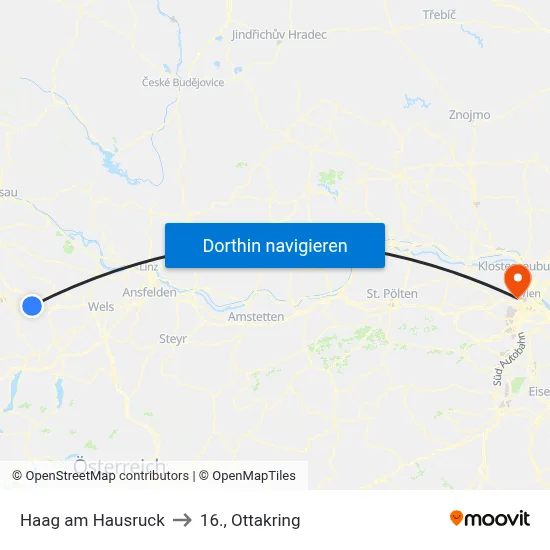 Haag am Hausruck to 16., Ottakring map