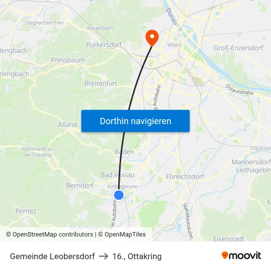 Gemeinde Leobersdorf to 16., Ottakring map