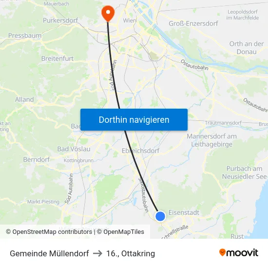 Gemeinde Müllendorf to 16., Ottakring map