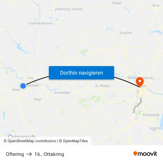 Oftering to 16., Ottakring map