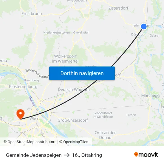 Gemeinde Jedenspeigen to 16., Ottakring map