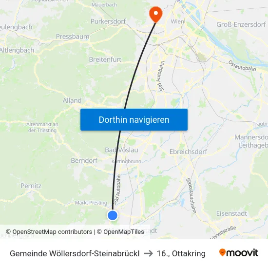 Gemeinde Wöllersdorf-Steinabrückl to 16., Ottakring map