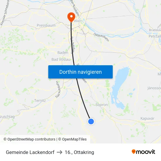 Gemeinde Lackendorf to 16., Ottakring map