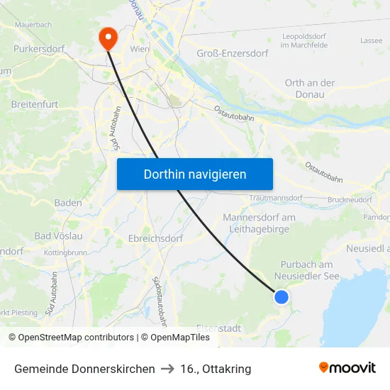 Gemeinde Donnerskirchen to 16., Ottakring map