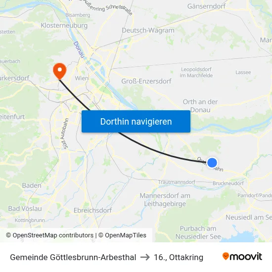 Gemeinde Göttlesbrunn-Arbesthal to 16., Ottakring map
