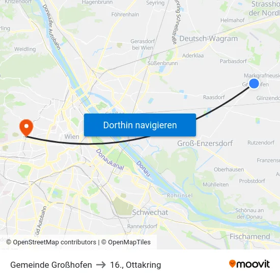Gemeinde Großhofen to 16., Ottakring map