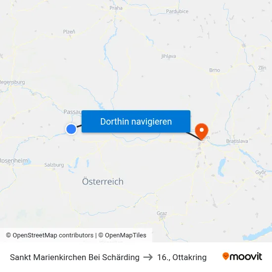 Sankt Marienkirchen Bei Schärding to 16., Ottakring map