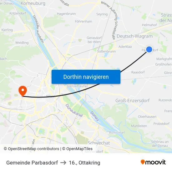 Gemeinde Parbasdorf to 16., Ottakring map
