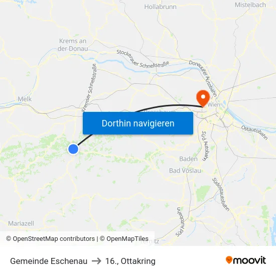 Gemeinde Eschenau to 16., Ottakring map