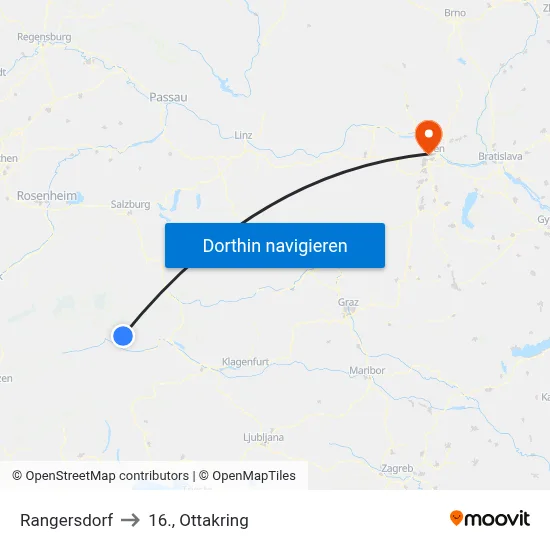 Rangersdorf to 16., Ottakring map