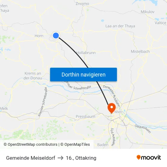 Gemeinde Meiseldorf to 16., Ottakring map