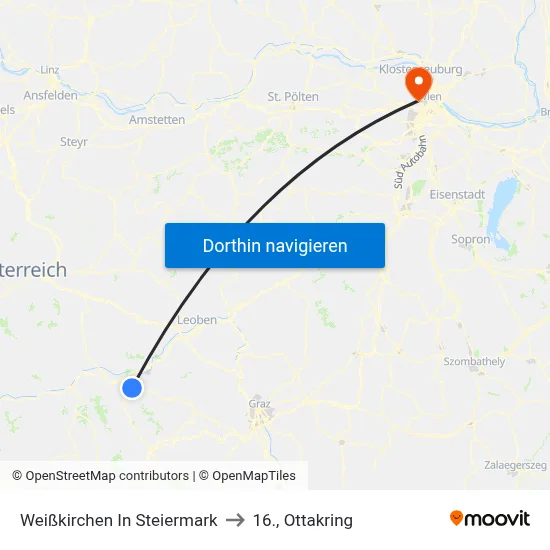 Weißkirchen In Steiermark to 16., Ottakring map