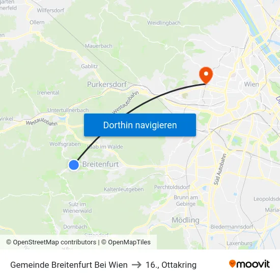 Gemeinde Breitenfurt Bei Wien to 16., Ottakring map