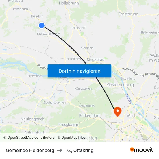 Gemeinde Heldenberg to 16., Ottakring map