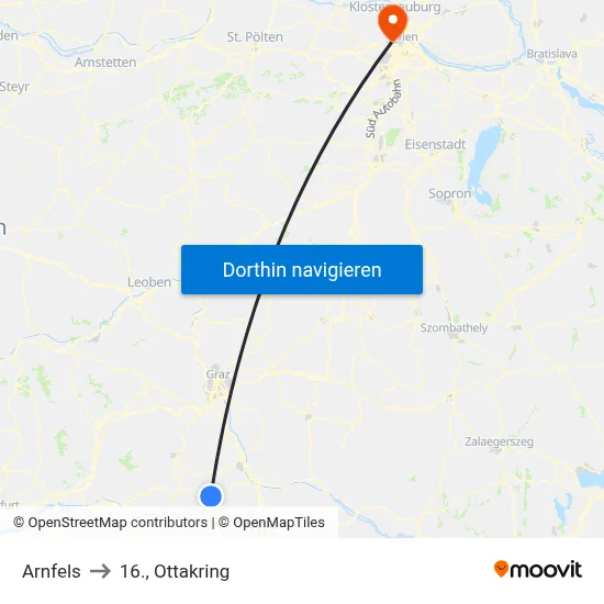 Arnfels to 16., Ottakring map
