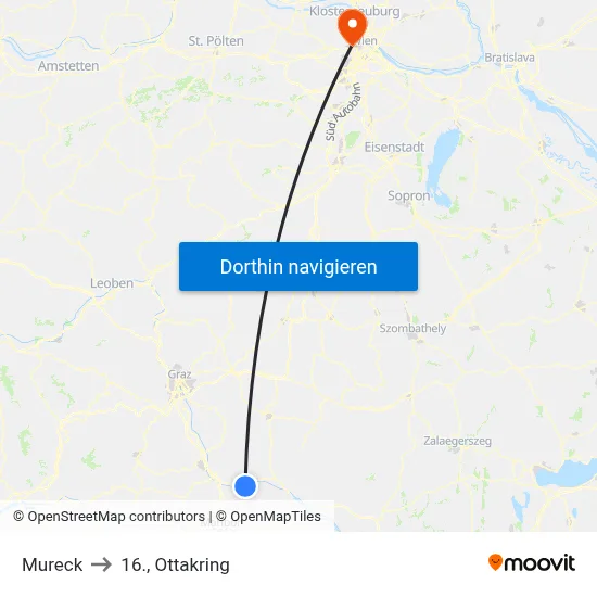 Mureck to 16., Ottakring map
