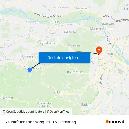 Neustift-Innermanzing to 16., Ottakring map