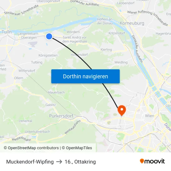 Muckendorf-Wipfing to 16., Ottakring map