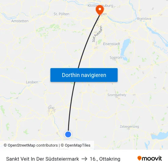 Sankt Veit In Der Südsteiermark to 16., Ottakring map