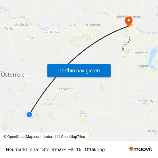 Neumarkt In Der Steiermark to 16., Ottakring map