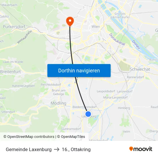 Gemeinde Laxenburg to 16., Ottakring map
