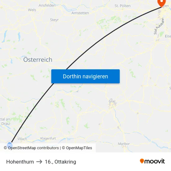 Hohenthurn to 16., Ottakring map