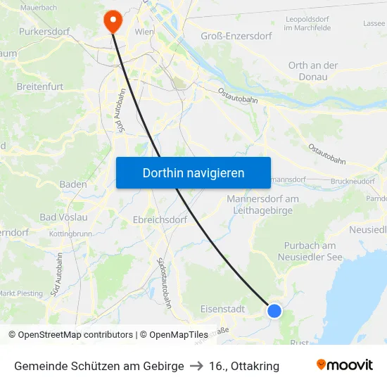Gemeinde Schützen am Gebirge to 16., Ottakring map