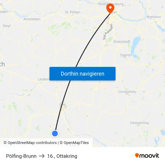 Pölfing-Brunn to 16., Ottakring map