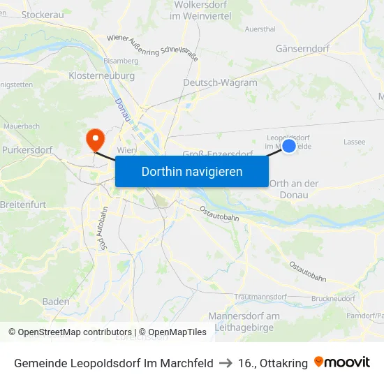 Gemeinde Leopoldsdorf Im Marchfeld to 16., Ottakring map